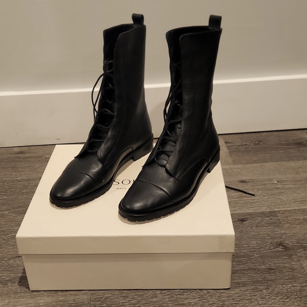 A. Soliani Milano lace-up booties